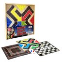 Ver imagem 1 de Caixa de Jogos em Madeira 3 em 1 Damas Ludo Trilha - Pais e Filhos 2212