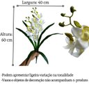 Ver imagem 2 de Kit 4 Orquídeas Dançantes Brancas Artificiais 60cm Flores Decorativas Toque Real Luxo