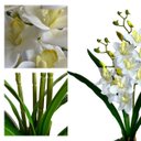 Ver imagem 3 de Kit 4 Orquídeas Dançantes Brancas Artificiais 60cm Flores Decorativas Toque Real Luxo