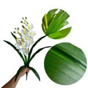 Ver imagem 4 de Kit 4 Orquídeas Dançantes Brancas Artificiais 60cm Flores Decorativas Toque Real Luxo