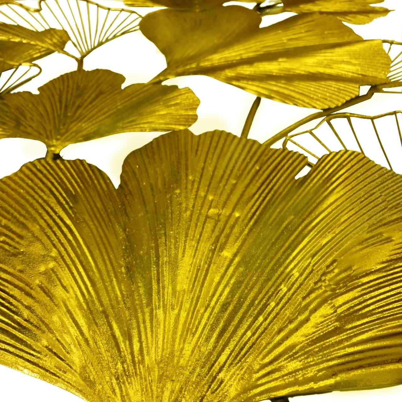 Escultura de Parede Folhas Douradas Metalicas - 3