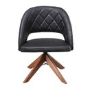 Ver imagem 5 de Kit com 2 Poltronas Prada com Base Giratória em Madeira Cor Castanho – Exclusiva Courino Durango Pre