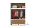 Ver imagem 3 de Roupeiro / Guarda Roupas Hou Triplex 4 Portas + 4 Gavetas Pés Elevados e Maleiro Amplo Cor Nature Pz