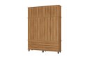 Ver imagem 2 de Roupeiro / Guarda Roupas Hou Triplex 4 Portas + 4 Gavetas Pés Elevados e Maleiro Amplo Cor Nature Pz