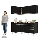 Ver imagem 5 de Armário de Cozinha Modulado de Canto Direito 4 Peças Cp38 Balcão com Tampo Preto - Lumil Lumil Móvei