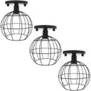 Ver imagem 1 de 3 Lustres Teto Plafon Industrial Aramado Globo Retrô Luminária Sobrepor Vintage Preto Agp Ilumini