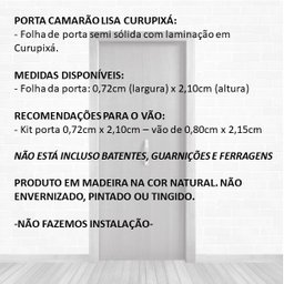 Porta Camarão Lisa HDF Semi-Sólida Curupixá Folha 210x72cm - 3