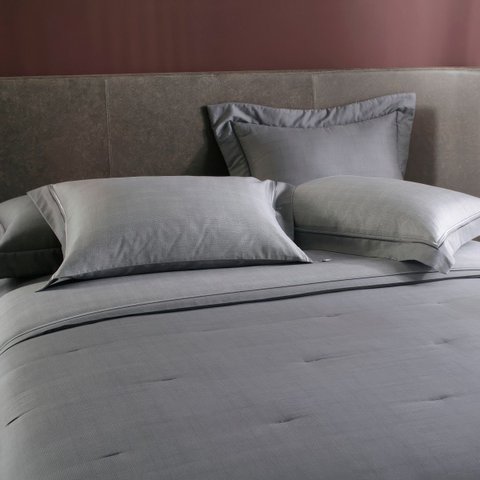 Jogo de Cama Casal Bud Vision Orion Chumbo 4 Peças 300 Fios Cetim 100% Algodão Buddemeyer