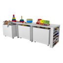 Ver imagem 2 de Rack Organizador Infantil com Baús e Porta Livros e Carrinhos Kenji 100% Mdf Woodcore
