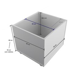 Rack Organizador Infantil com Baús e Porta Livros e Carrinhos Kenji 100% Mdf Woodcore - 6