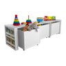 Rack Organizador Infantil com Baús e Porta Livros e Carrinhos Kenji 100% Mdf Woodcore - 1