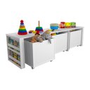 Ver imagem 1 de Rack Organizador Infantil com Baús e Porta Livros e Carrinhos Kenji 100% Mdf Woodcore