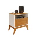 Ver imagem 3 de Mesa de Cabeceira Siena Tampo e Pés em Mdf com 1 Gaveta - Off White e Cedro