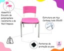 Ver imagem 6 de Cadeira Iso Infantil Rosa Escolar e Creche