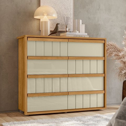 Cômoda Tarsila 8 Gavetas Cumaru Opala Madetec