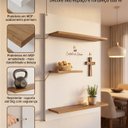 Ver imagem 3 de Prateleira Cantinho da Oração Painel Suspenso MDF Branco Amadeirado Letra 3D
