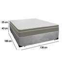 Ver imagem 3 de Cama Box Casal Suede + Colchão Sereneprime Molas Ensacadas 138x188x65 Cinza