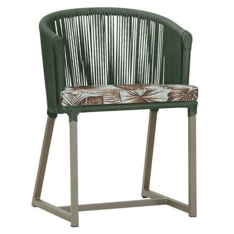 Cadeira de Jantar Noronha Alumínio Fendi E6 Trama Original Verde