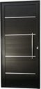 Ver imagem 1 de Porta de Aluminio Pivotante Lambril Frisos com Puxador Linha Premium:2,10 X 0,90/esquerda/preto