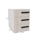 Ver imagem 4 de Mesa de Cabeceira Lisboa 3 Gavetas Creme/branco - Politorno