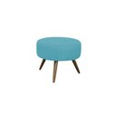 Ver imagem 3 de Kit 2 Poltronas Decorativa Aurora + 1 Puff Redondo Suede Azul Tifany Pés Madeira Mz Decor