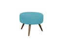 Ver imagem 3 de Kit 2 Poltronas Decorativa Aurora + 1 Puff Redondo Suede Azul Tifany Pés Madeira Mz Decor
