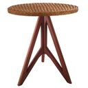 Ver imagem 1 de Mesa De Apoio Gávia Ozki 62 Cm Madeira Eucalipto Amêndoa Junco Natural