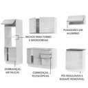 Ver imagem 4 de Cozinha Completa Mdf Madesa Acordes Frentes Branco Brilho