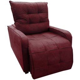 Poltrona Retratil e Reclinavel Com Rodape Regulavel Azera Bordo - 3
