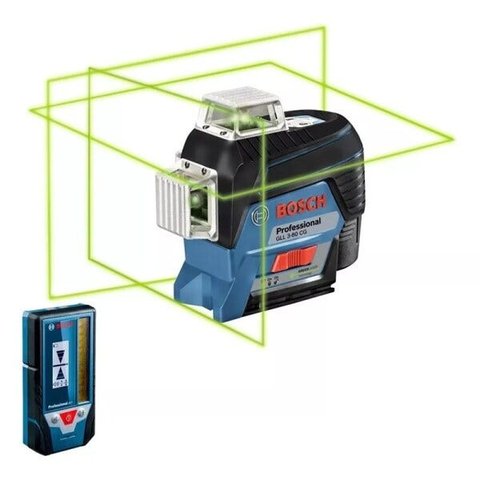 Nível À Laser com 3 Linhas Verdes e Receptor Gll 3-80Cg Bosch