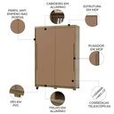 Ver imagem 3 de Guarda Roupa Casal 164cm Zane Nature/camarim/alasca Flex V02 - Mpozenato