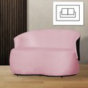 Ver imagem 2 de Poltrona Namoradeira Sofá Orgânico 2 Lugares Beatriz Suede Composê Corino Preto - Suede Rosa