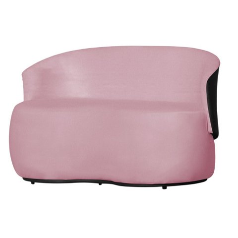 Poltrona Namoradeira Sofá Orgânico 2 Lugares Beatriz Suede Composê Corino Preto - Suede Rosa