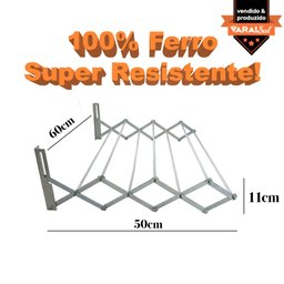 Varal de Parede Retrátil Aço Sanfonado - 60cm - 2