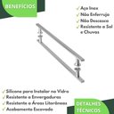 Ver imagem 3 de Puxador Aço Inox Escovado para Porta de Vidro 50cm M.S
