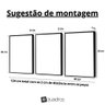 Kit 3 Quadros Casal Linhas Curvas Moldura:preta - 2