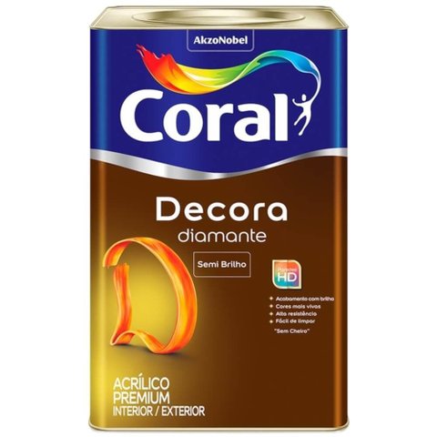 Tinta Decora Acrílica Premium Semi Brilho 18 Litros Branca - 5239355 - Coral Tinta Acrilica 18l Deco