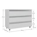 Ver imagem 3 de Gabinete Banheiro Joia 80cm com 3 Gavetas e Rodinha