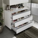 Ver imagem 2 de Gabinete Banheiro Joia 80cm com 3 Gavetas e Rodinha