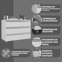 Ver imagem 4 de Gabinete Banheiro Joia 80cm com 3 Gavetas e Rodinha