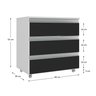 Gabinete Banheiro Joia 60cm com 3 Gavetas e Rodinha - 3