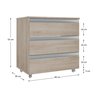 Gabinete Banheiro Joia 60cm com 3 Gavetas e Rodinha - 3