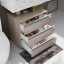 Ver imagem 2 de Gabinete Banheiro Joia 60cm com 3 Gavetas e Rodinha
