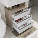 Ver imagem 2 de Gabinete Banheiro Joia 60cm com 3 Gavetas e Rodinha