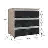 Gabinete Banheiro Joia 60cm com 3 Gavetas e Rodinha - 3