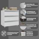 Ver imagem 4 de Gabinete Banheiro com 3 Gavetas e Rodinha sem Cuba 60cm - Branco