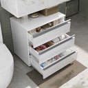 Ver imagem 2 de Gabinete Banheiro com 3 Gavetas e Rodinha sem Cuba 60cm - Branco