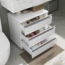 Gabinete Banheiro com 3 Gavetas e Rodinha sem Cuba 60cm - Branco - 2