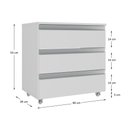 Ver imagem 3 de Gabinete Banheiro com 3 Gavetas e Rodinha sem Cuba 60cm - Branco
