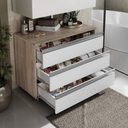 Ver imagem 2 de Gabinete Banheiro Joia 80cm com 3 Gavetas e Rodinha